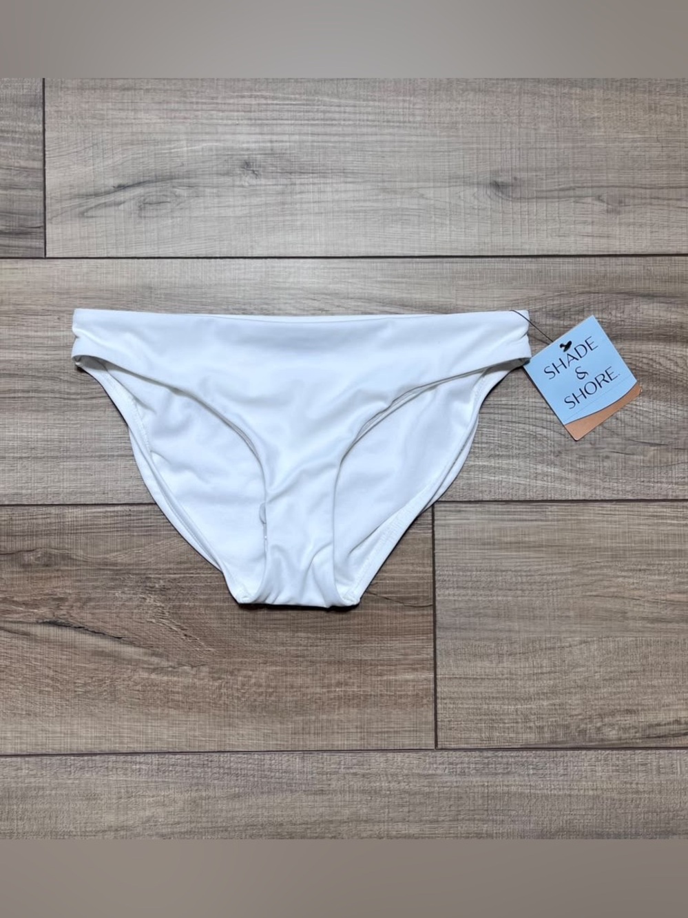 Shade & Shore Womens Low Rise Full Coverage Bikini Bottom Size XS (0-2) White